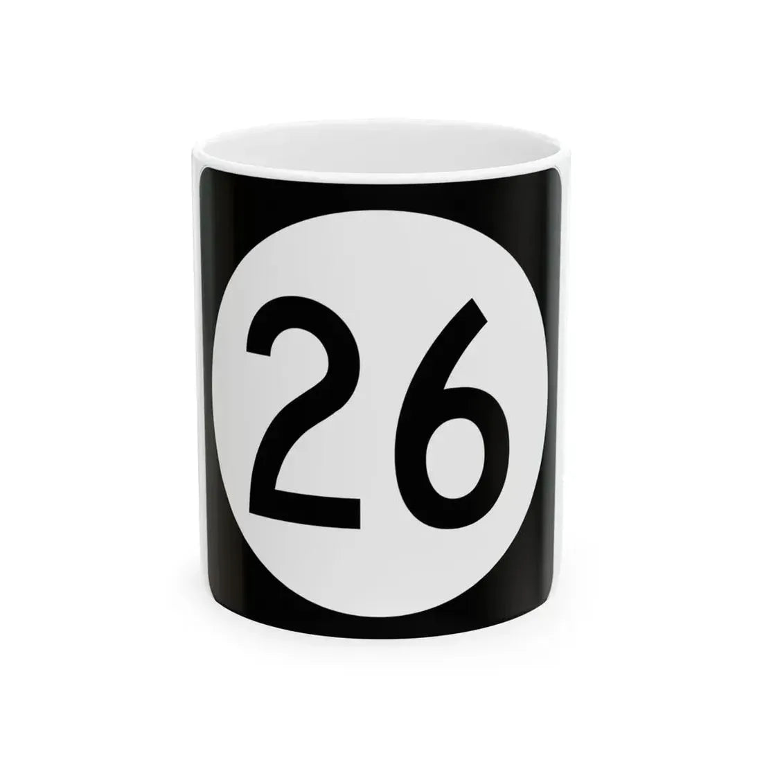 Iowa 26 (Iowa) (Road Sign) White Coffee Mug 11oz - Go Mug Yourself
