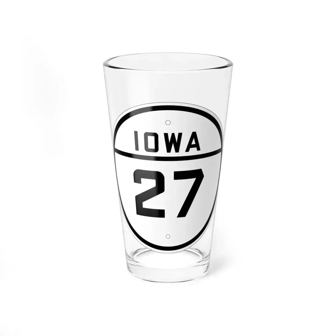 Iowa 27 1926 (Iowa) (Road Sign) Pint Glass 16oz 16oz - Go Mug Yourself