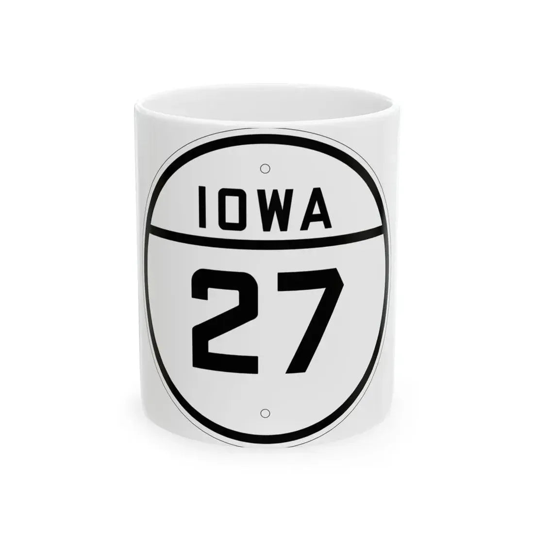 Iowa 27 1926 (Iowa) (Road Sign) White Coffee Mug 11oz - Go Mug Yourself