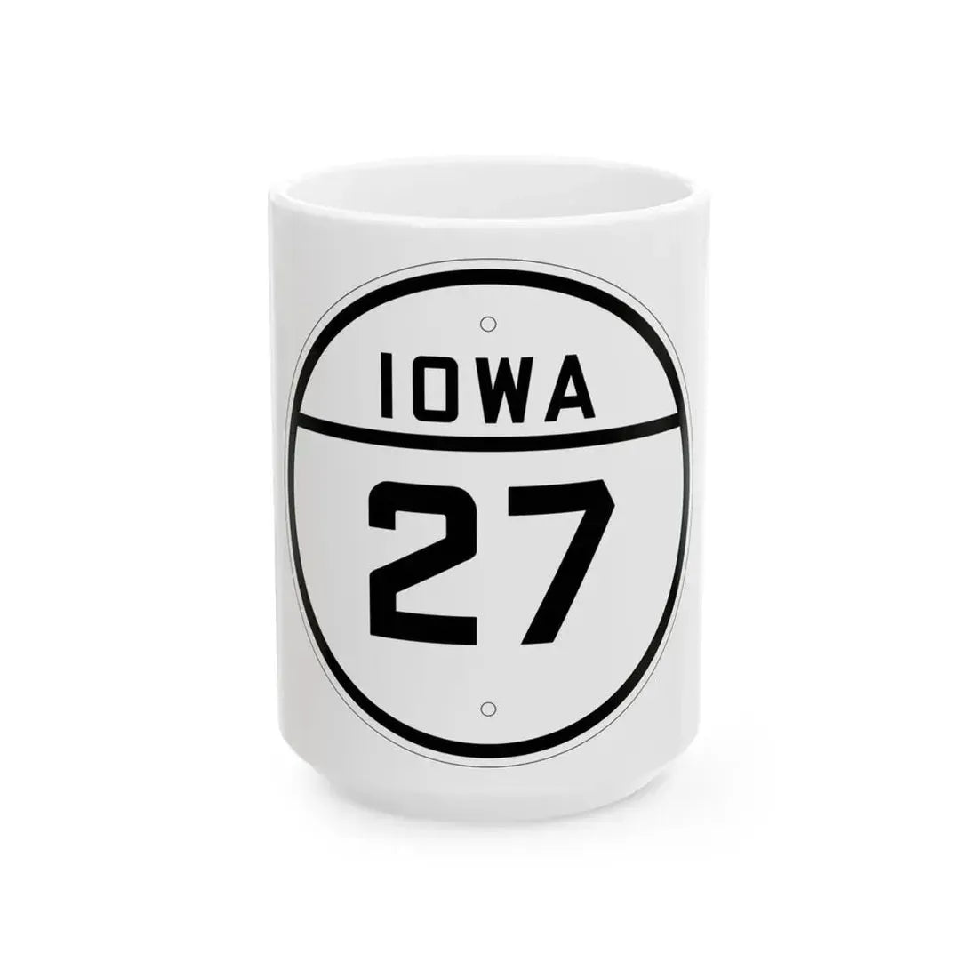 Iowa 27 1926 (Iowa) (Road Sign) White Coffee Mug 15oz - Go Mug Yourself