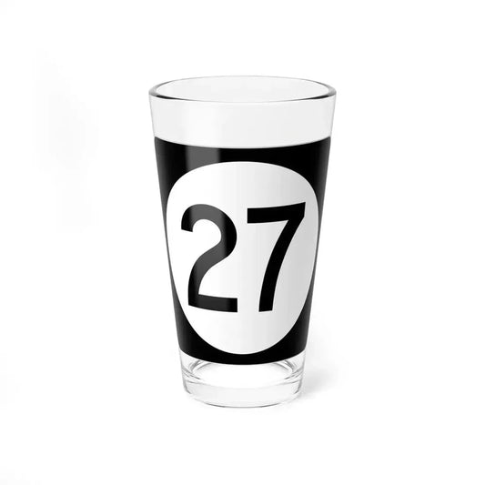 Iowa 27 (Iowa) (Road Sign) Pint Glass 16oz 16oz - Go Mug Yourself