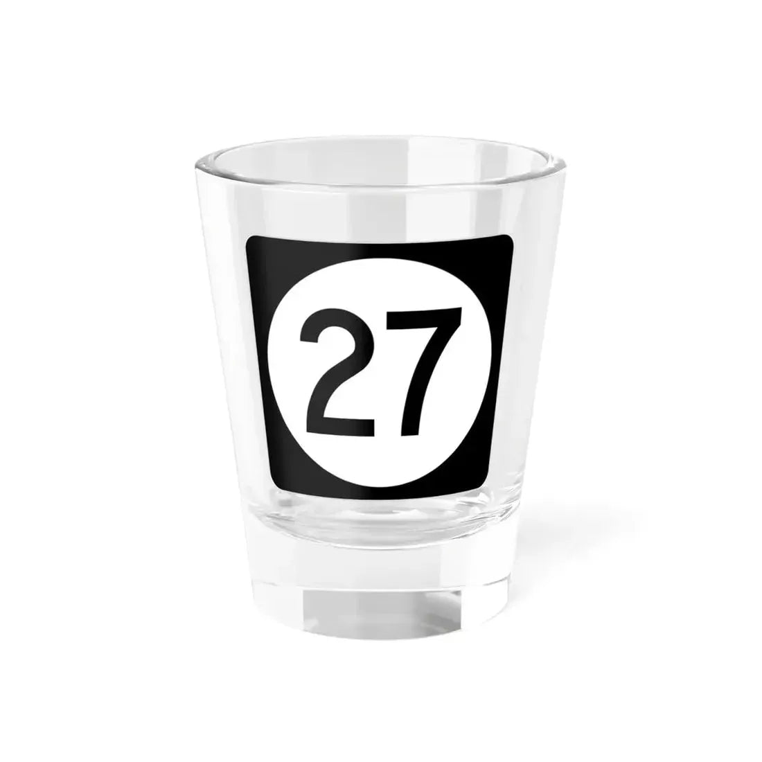 Iowa 27 (Iowa) (Road Sign) Shot Glass 1.5oz 1.5oz - Go Mug Yourself