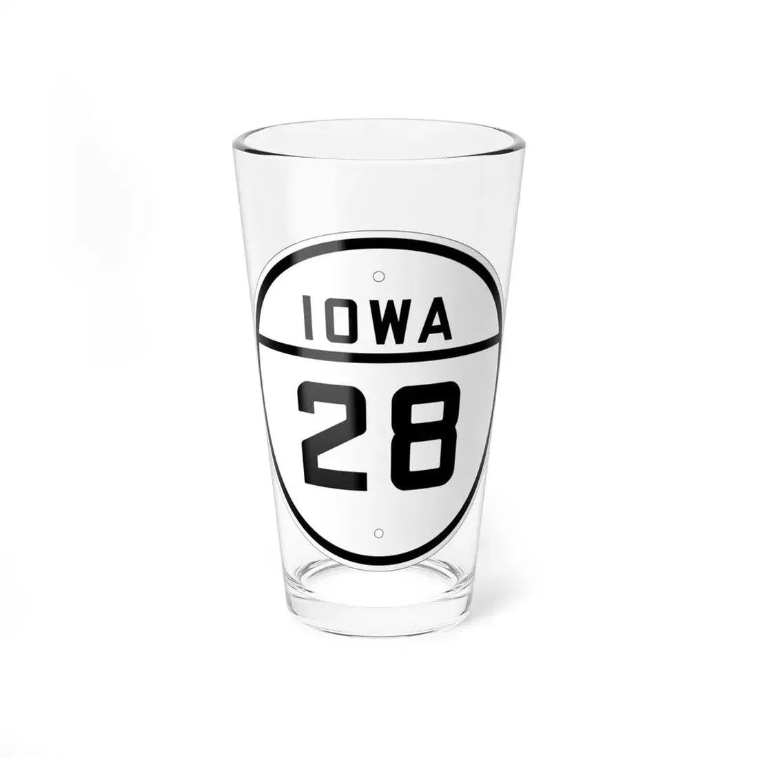 Iowa 28 1926 (Iowa) (Road Sign) Pint Glss 16oz 16oz - Go Mug Yourself
