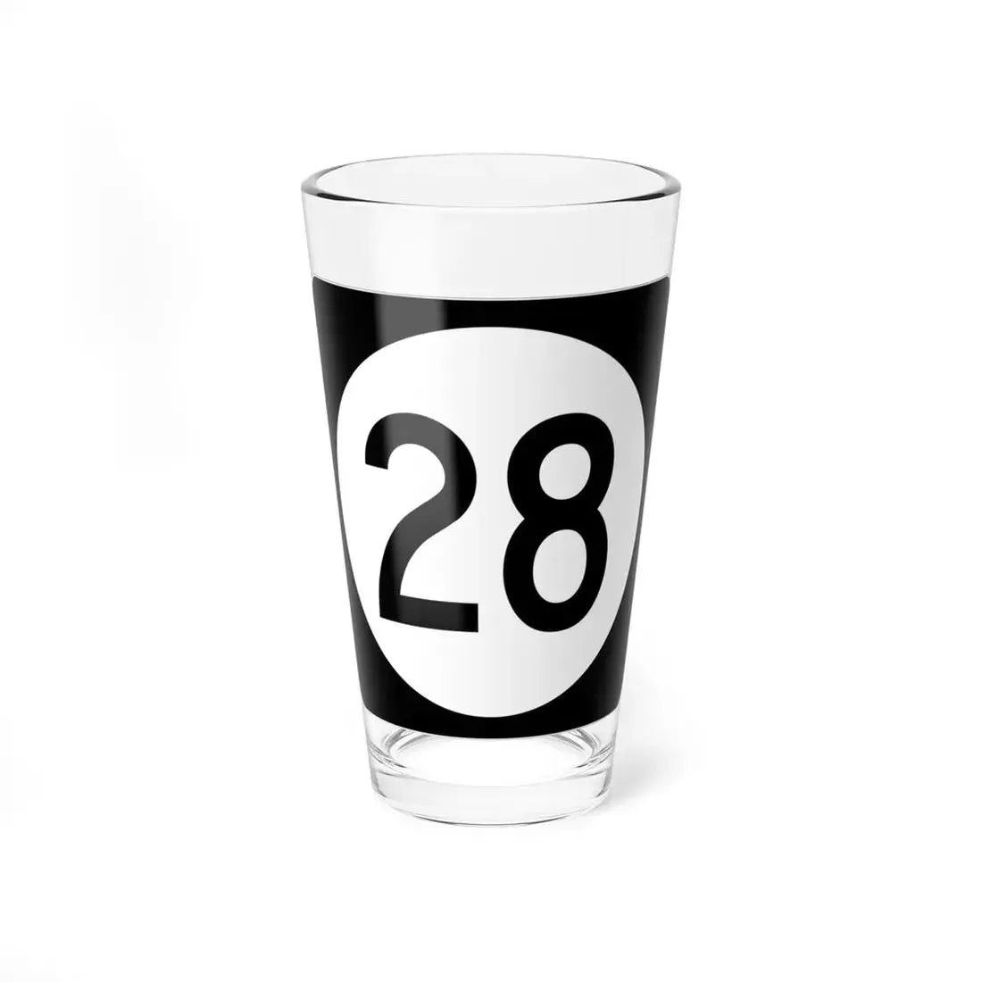 Iowa 28 (Iowa) (Road Sign) Pint Glss 16oz 16oz - Go Mug Yourself