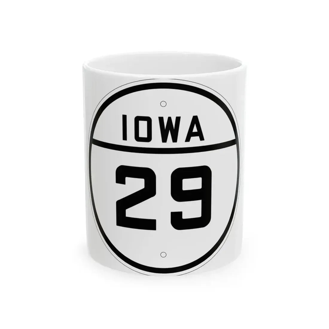 Iowa 29 1926 (Iowa) (Road Sign) White Coffee Mug 11oz - Go Mug Yourself