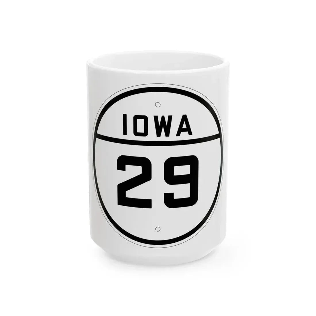 Iowa 29 1926 (Iowa) (Road Sign) White Coffee Mug 15oz - Go Mug Yourself