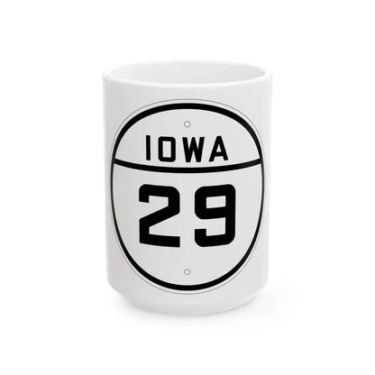 Iowa 29 1926 (Iowa) (Road Sign) White Coffee Mug 15oz - Go Mug Yourself