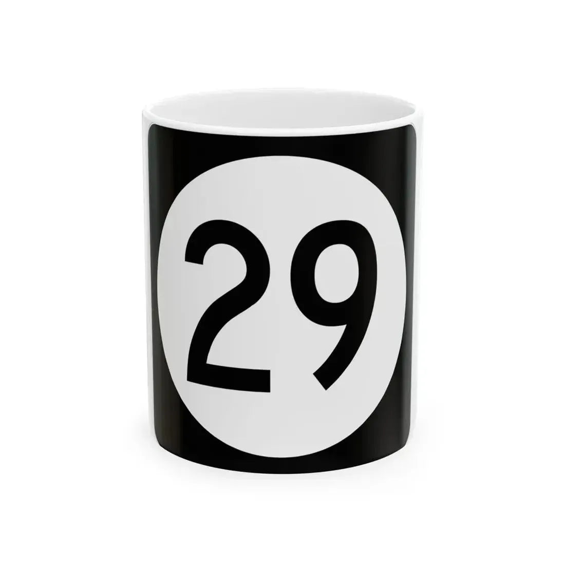 Iowa 29 (Iowa) (Road Sign) White Coffee Mug 11oz - Go Mug Yourself