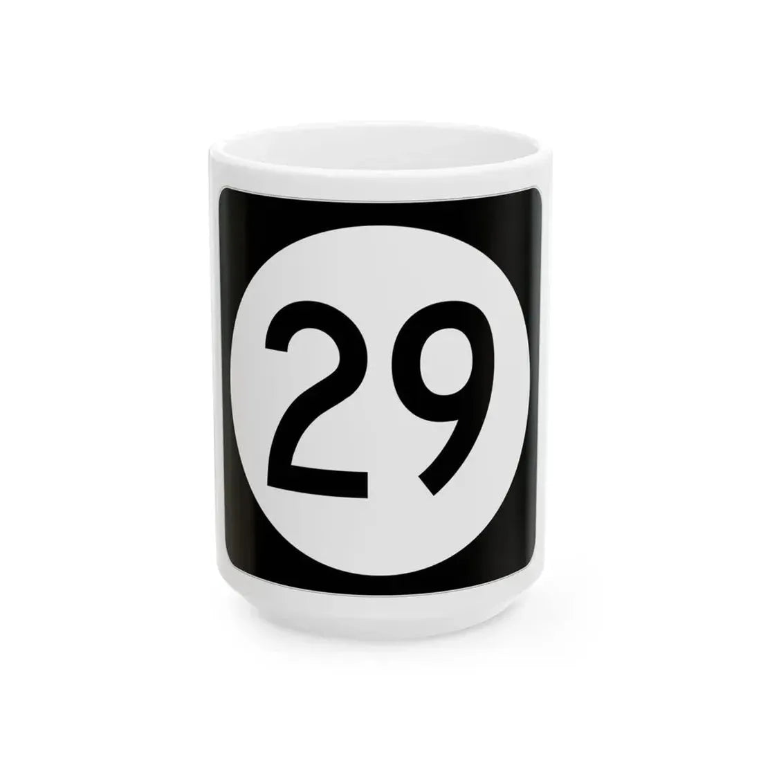 Iowa 29 (Iowa) (Road Sign) White Coffee Mug 15oz - Go Mug Yourself