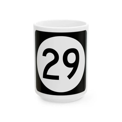 Iowa 29 (Iowa) (Road Sign) White Coffee Mug 15oz - Go Mug Yourself