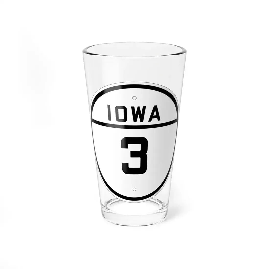 Iowa 3 1926 (Iowa) (Road Sign) Pint Glss 16oz 16oz - Go Mug Yourself