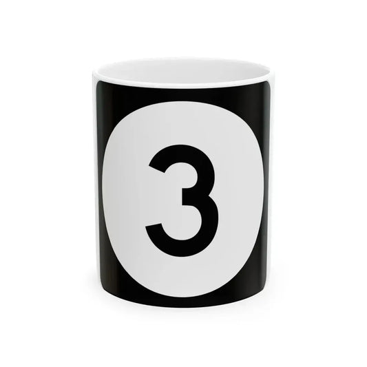 Iowa 3 (Iowa) (Road Sign) White Coffee Mug 11oz - Go Mug Yourself