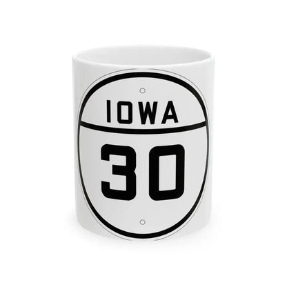 Iowa 30 1926 (Iowa) (Road Sign) White Coffee Mug 11oz - Go Mug Yourself