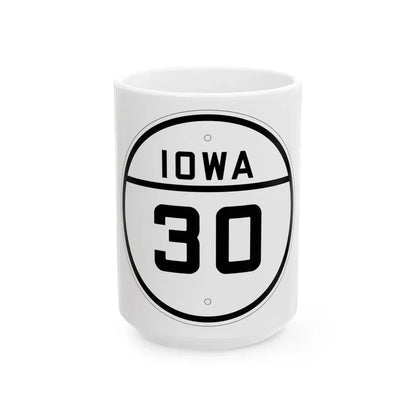 Iowa 30 1926 (Iowa) (Road Sign) White Coffee Mug 15oz - Go Mug Yourself