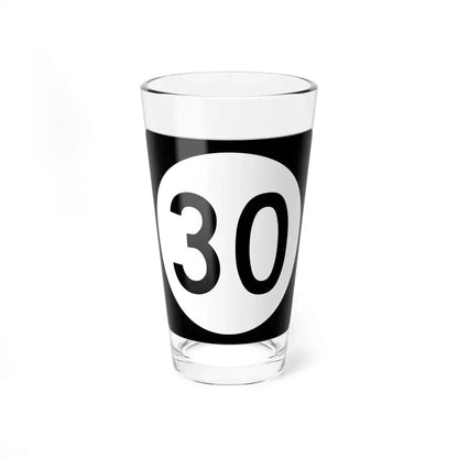 Iowa 30 (Iowa) (Road Sign) Pint Glass 16oz 16oz - Go Mug Yourself