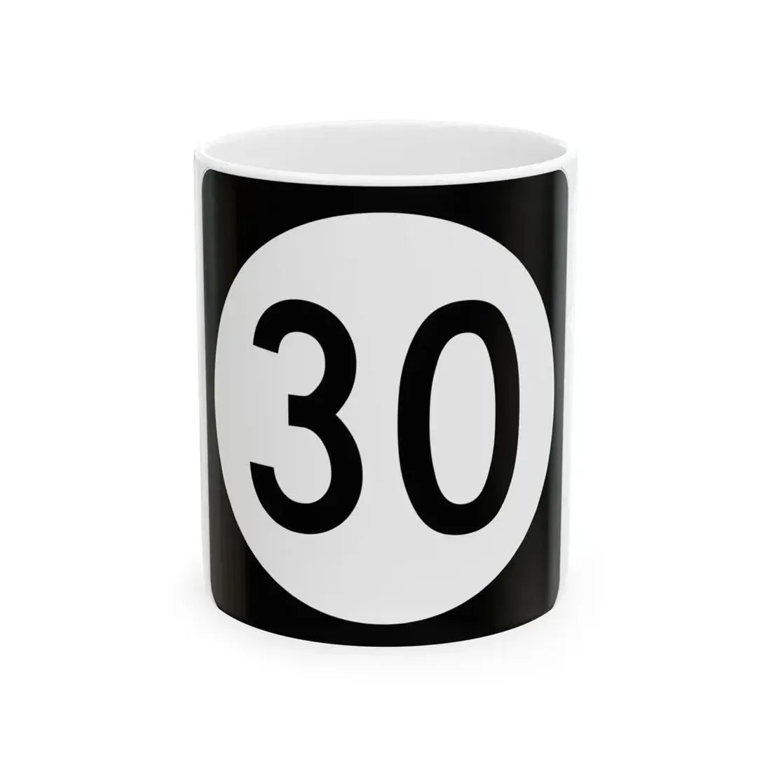 Iowa 30 (Iowa) (Road Sign) White Coffee Mug 11oz - Go Mug Yourself
