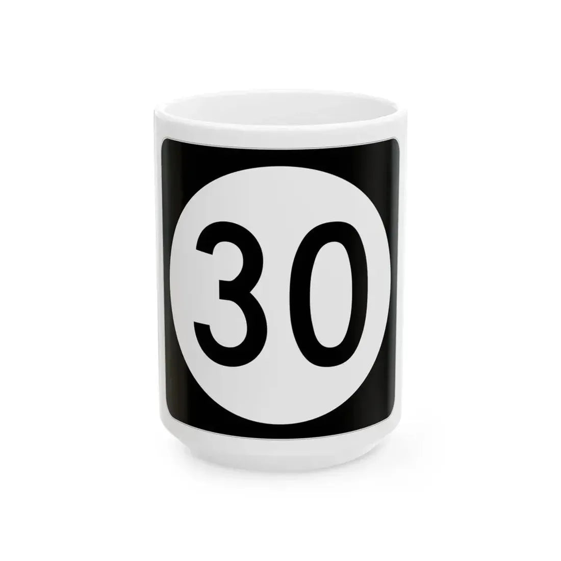 Iowa 30 (Iowa) (Road Sign) White Coffee Mug 15oz - Go Mug Yourself