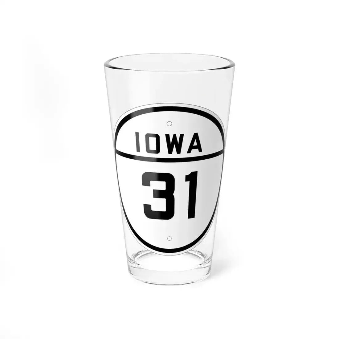 Iowa 31 1926 (Iowa) (Road Sign) Pint Glass 16oz 16oz - Go Mug Yourself