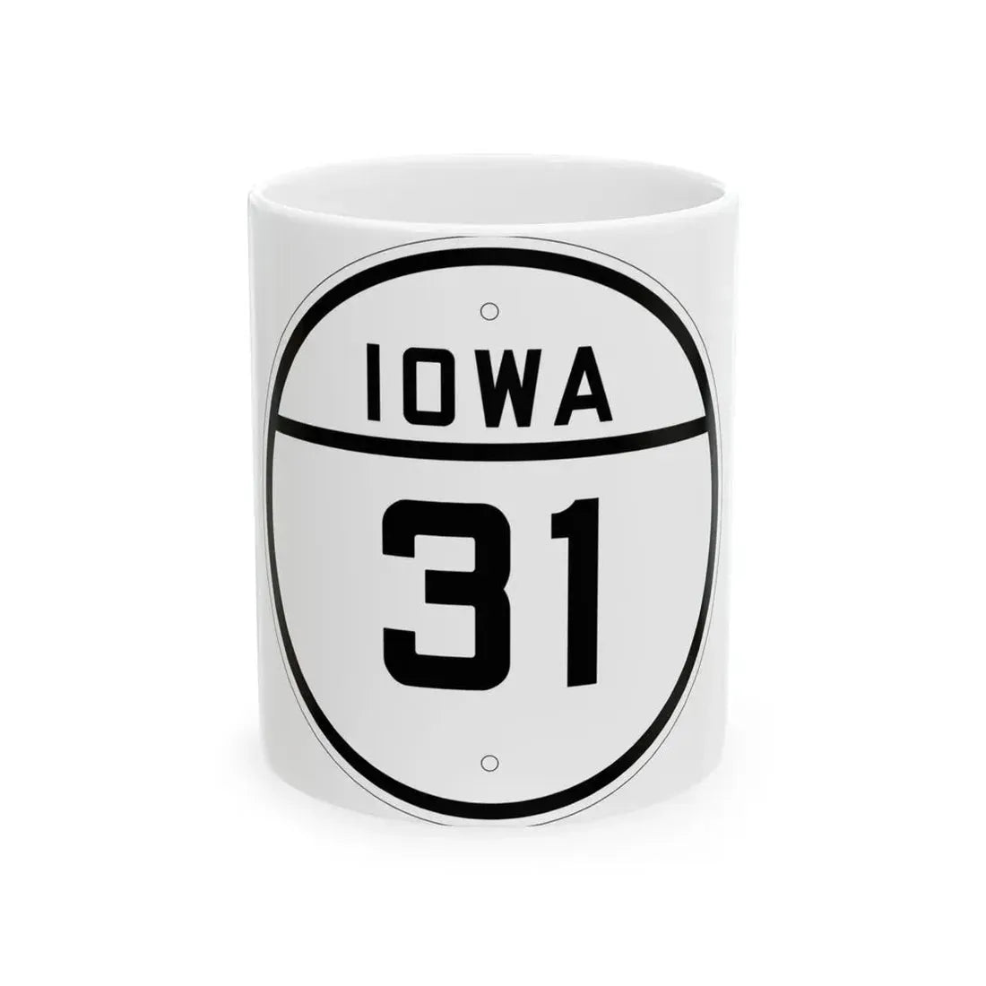 Iowa 31 1926 (Iowa) (Road Sign) White Coffee Mug 11oz - Go Mug Yourself