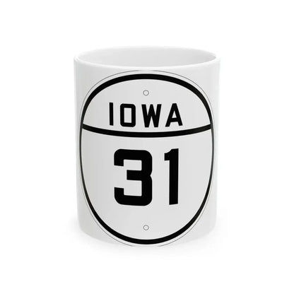 Iowa 31 1926 (Iowa) (Road Sign) White Coffee Mug 11oz - Go Mug Yourself