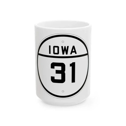 Iowa 31 1926 (Iowa) (Road Sign) White Coffee Mug 15oz - Go Mug Yourself