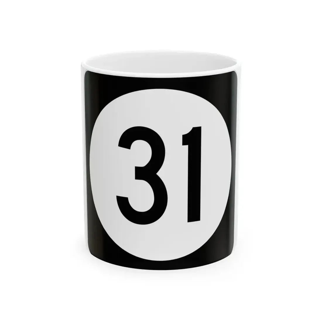 Iowa 31 (Iowa) (Road Sign) White Coffee Mug 11oz - Go Mug Yourself