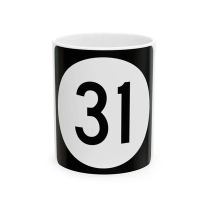 Iowa 31 (Iowa) (Road Sign) White Coffee Mug 11oz - Go Mug Yourself