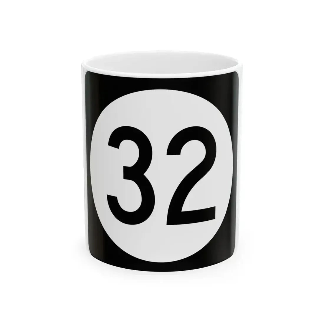 Iowa 32 (Iowa) (Road Sign) White Coffee Mug 11oz - Go Mug Yourself