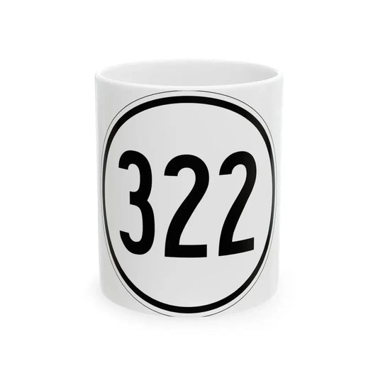 Iowa 322 1950 (Iowa) (Road Sign) White Coffee Mug 11oz - Go Mug Yourself