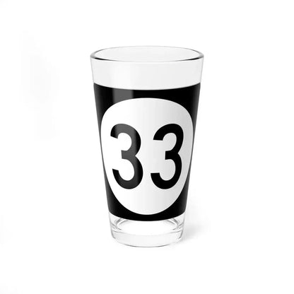 Iowa 33 (Iowa) (Road Sign) Pint Glass 16oz 16oz - Go Mug Yourself