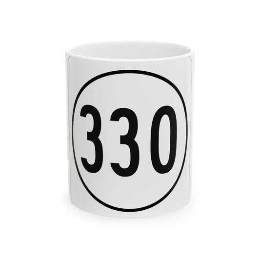 Iowa 330 1948 (Iowa) (Road Sign) White Coffee Mug 11oz - Go Mug Yourself