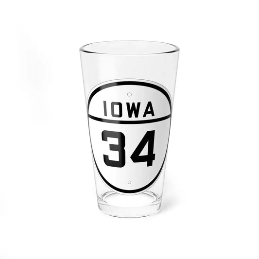 Iowa 34 1926 (Iowa) (Road Sign) Pint Glss 16oz 16oz - Go Mug Yourself