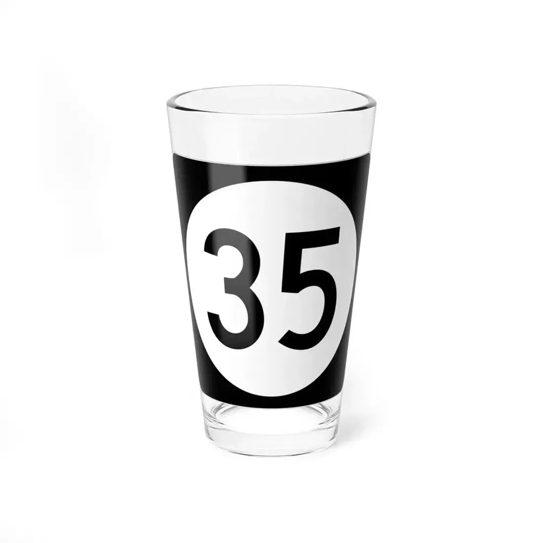 Iowa 35 (Iowa) (Road Sign) Pint Glass 16oz 16oz - Go Mug Yourself