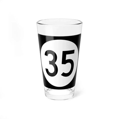 Iowa 35 (Iowa) (Road Sign) Pint Glass 16oz 16oz - Go Mug Yourself