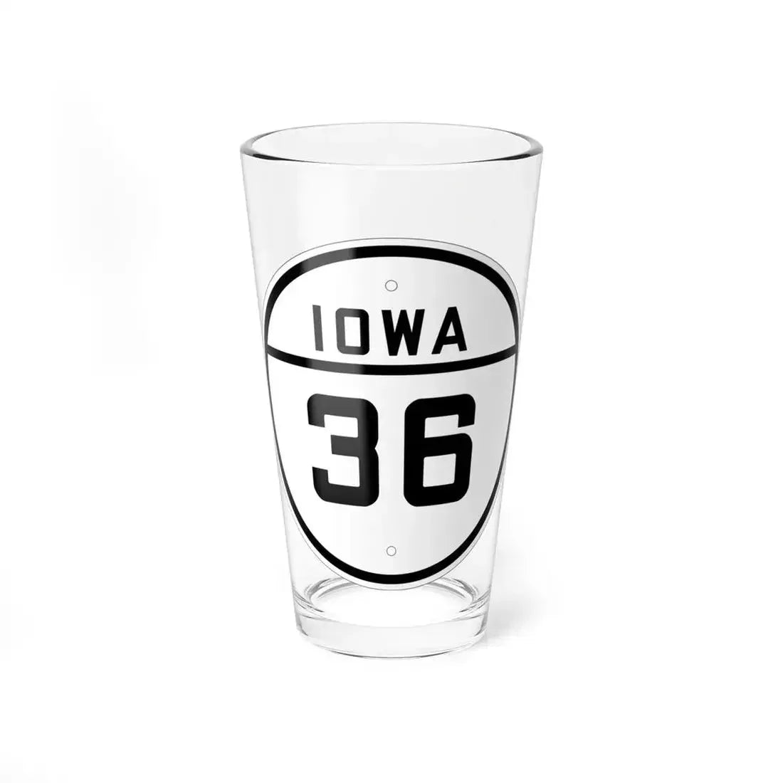 Iowa 36 1926 (Iowa) (Road Sign) Pint Glass 16oz 16oz - Go Mug Yourself