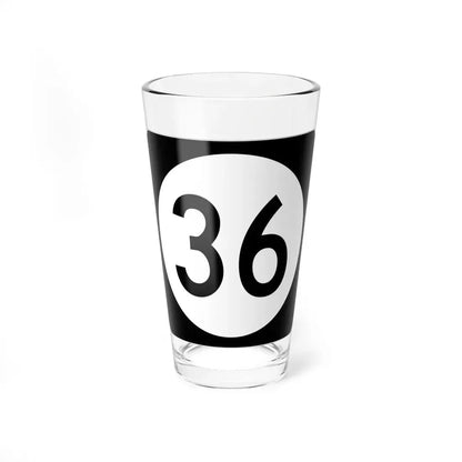 Iowa 36 (Iowa) (Road Sign) Pint Glss 16oz 16oz - Go Mug Yourself