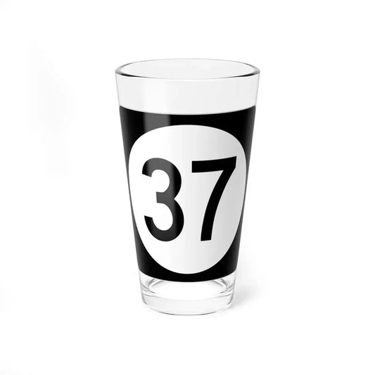 Iowa 37 (Iowa) (Road Sign) Pint Glss 16oz 16oz - Go Mug Yourself