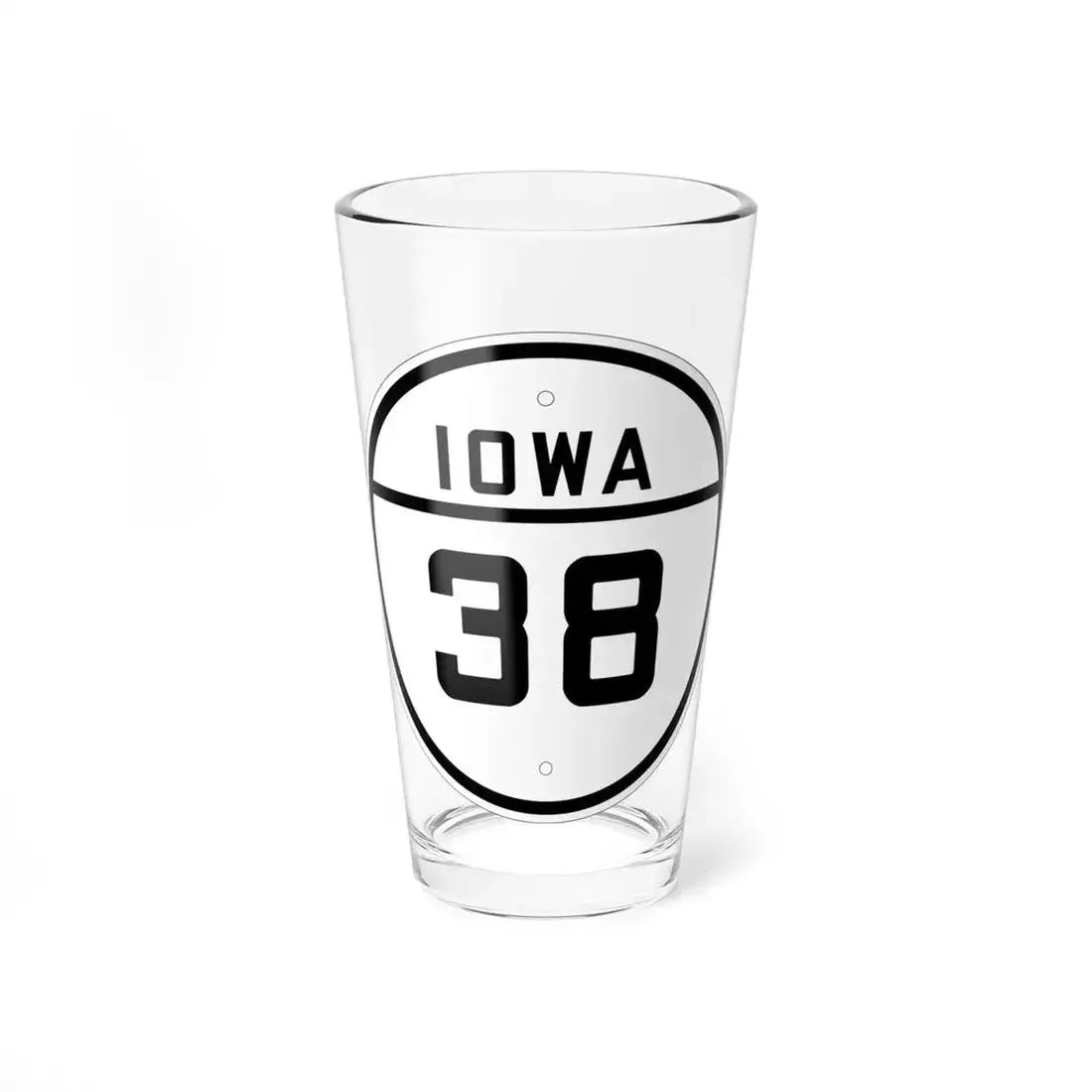 Iowa 38 1926 (Iowa) (Road Sign) Pint Glass 16oz 16oz - Go Mug Yourself
