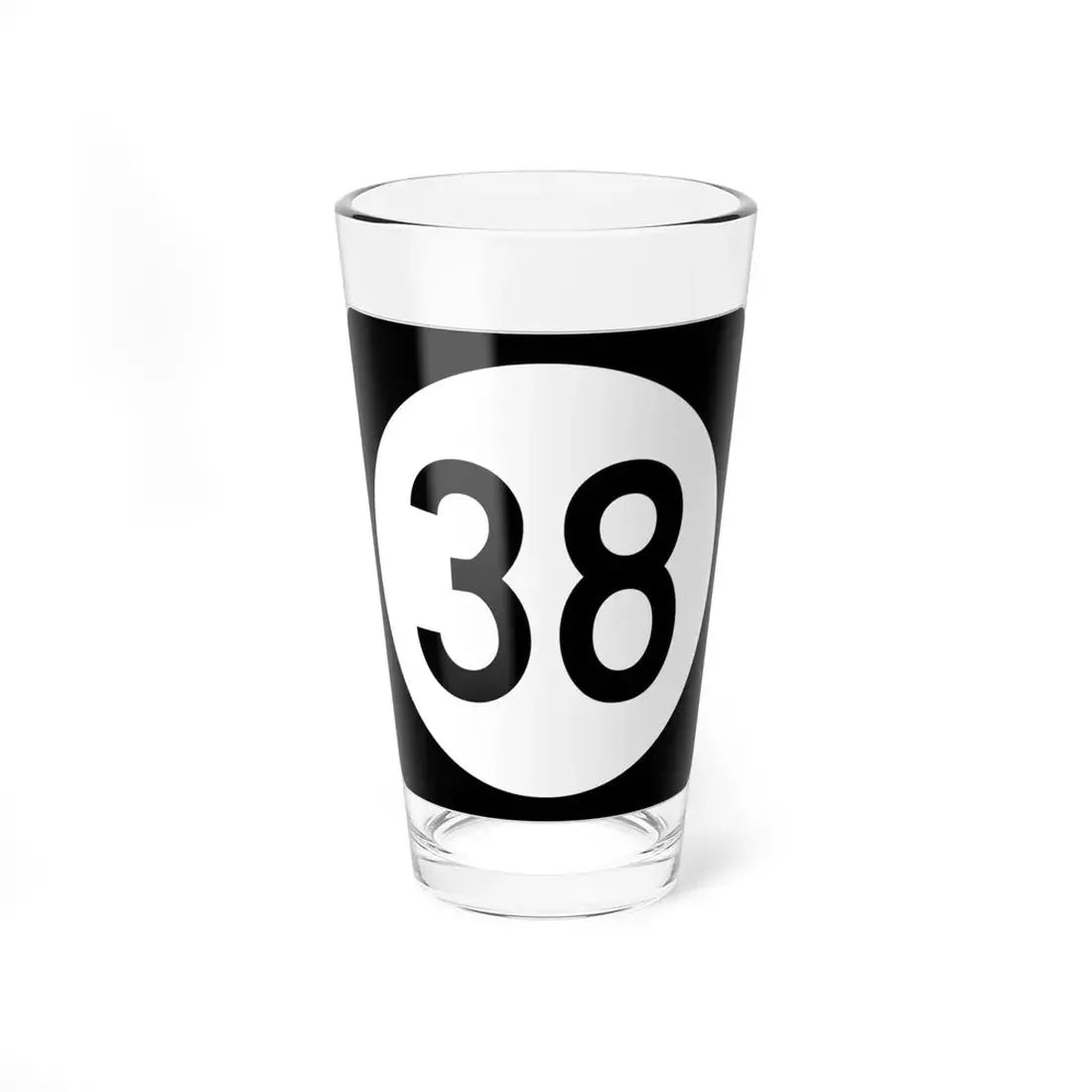 Iowa 38 (Iowa) (Road Sign) Pint Glss 16oz 16oz - Go Mug Yourself