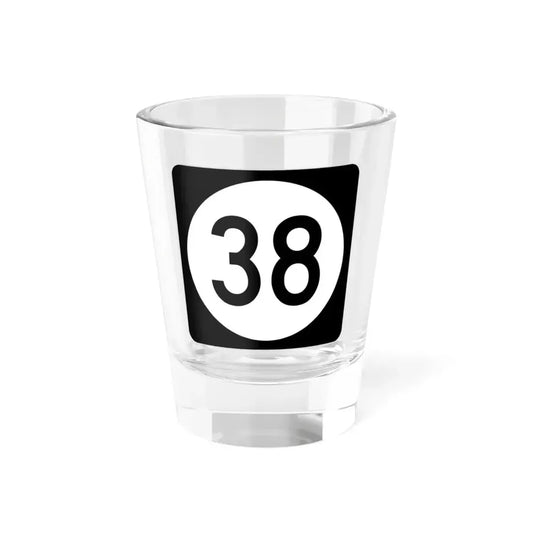 Iowa 38 (Iowa) (Road Sign) Shot Glass 1.5oz 1.5oz - Go Mug Yourself
