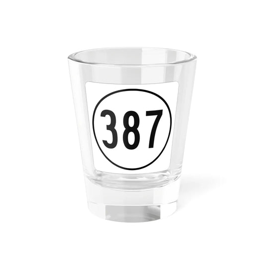 Iowa 387 1948 (Iowa) (Road Sign) Shot Glass 1.5oz 1.5oz - Go Mug Yourself