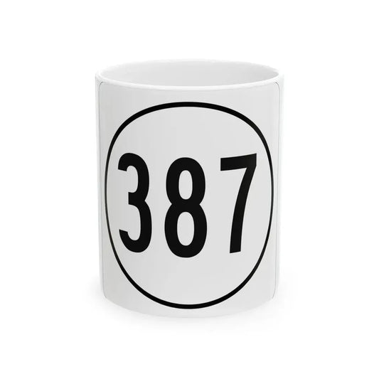 Iowa 387 1948 (Iowa) (Road Sign) White Coffee Mug 11oz - Go Mug Yourself