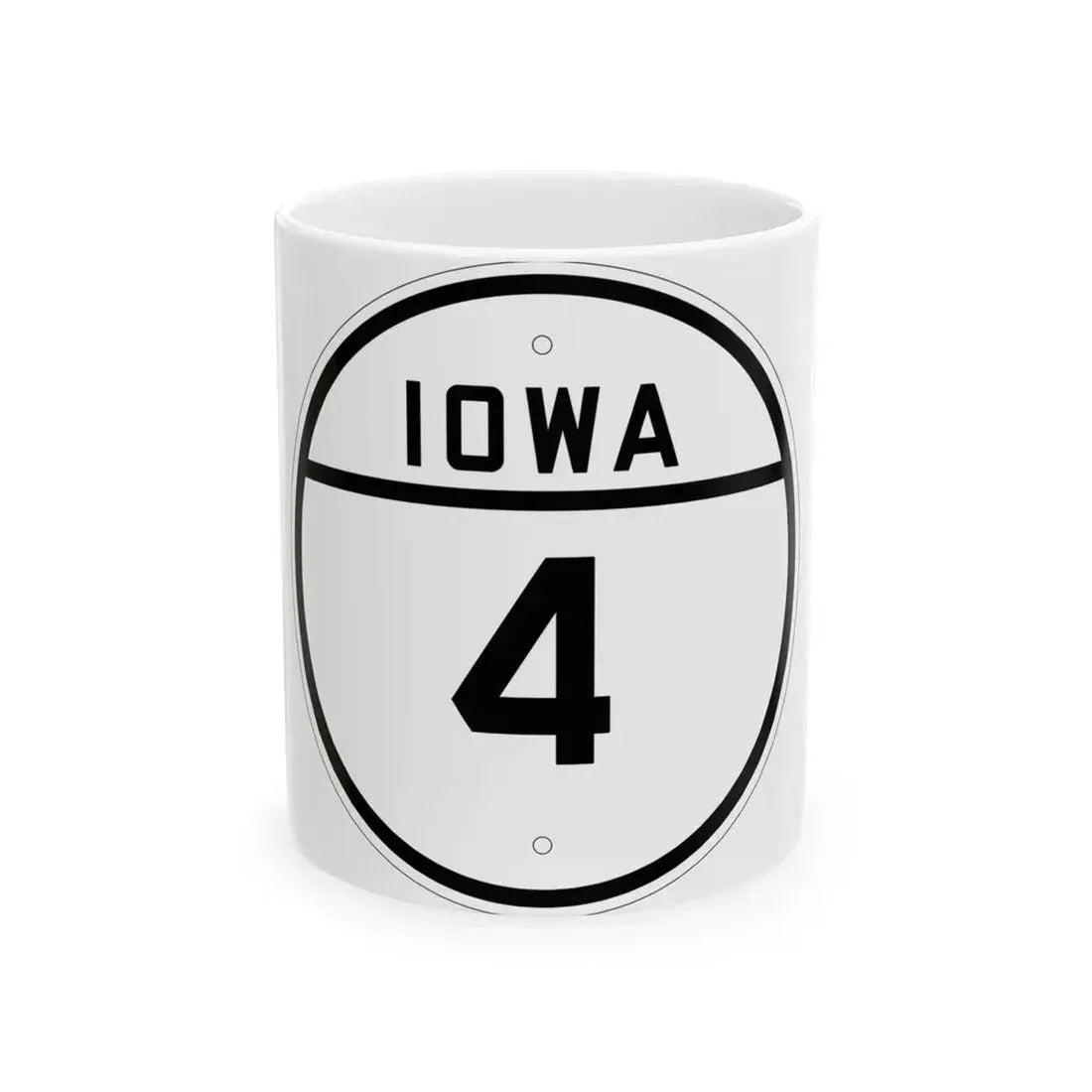 Iowa 4 1926 (Iowa) (Road Sign) White Coffee Mug 11oz - Go Mug Yourself