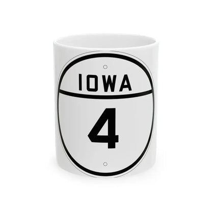 Iowa 4 1926 (Iowa) (Road Sign) White Coffee Mug 11oz - Go Mug Yourself