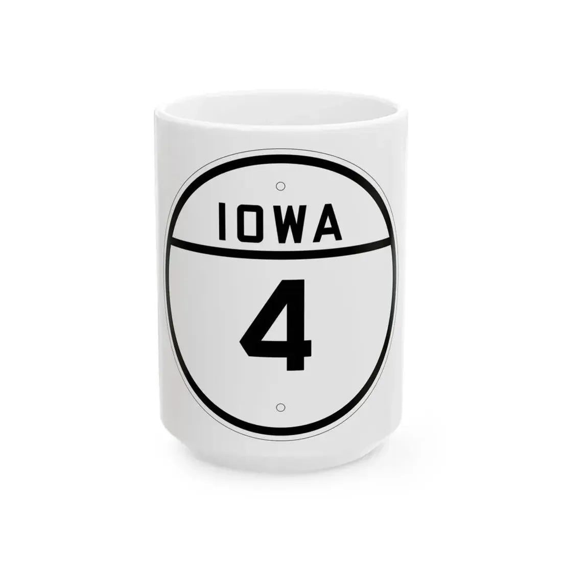 Iowa 4 1926 (Iowa) (Road Sign) White Coffee Mug 15oz - Go Mug Yourself