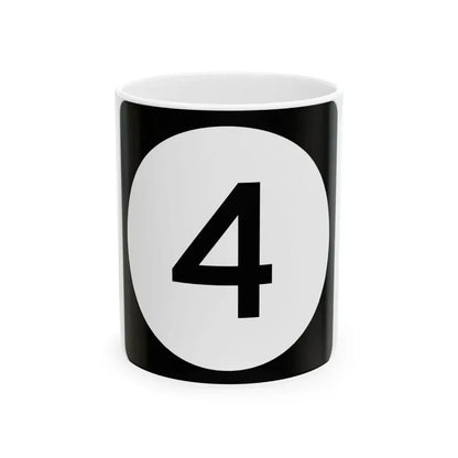 Iowa 4 (Iowa) (Road Sign) White Coffee Mug 11oz - Go Mug Yourself