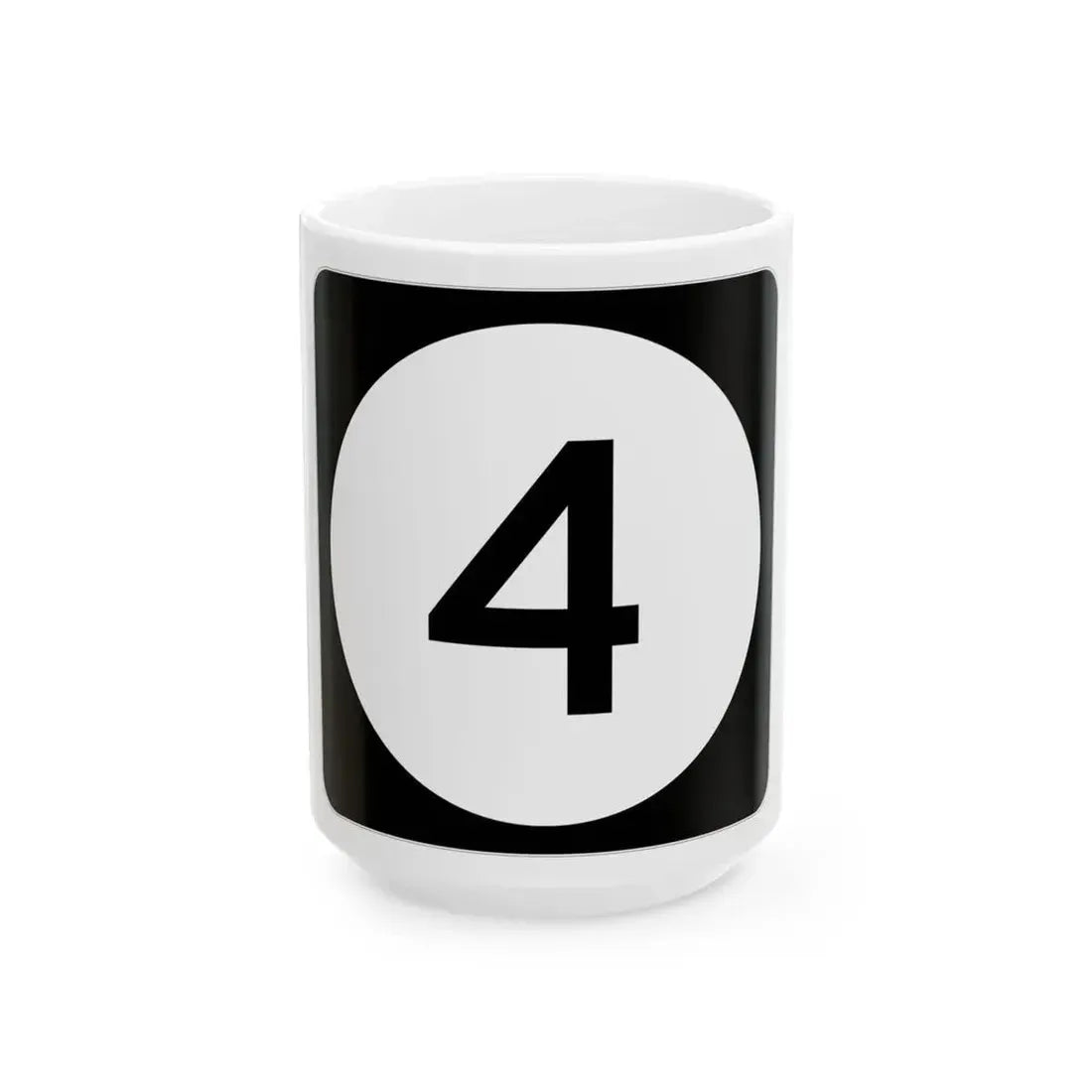 Iowa 4 (Iowa) (Road Sign) White Coffee Mug 15oz - Go Mug Yourself