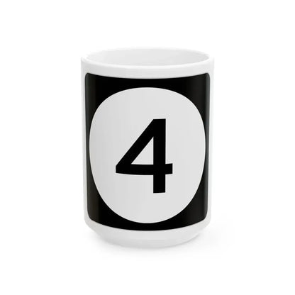Iowa 4 (Iowa) (Road Sign) White Coffee Mug 15oz - Go Mug Yourself