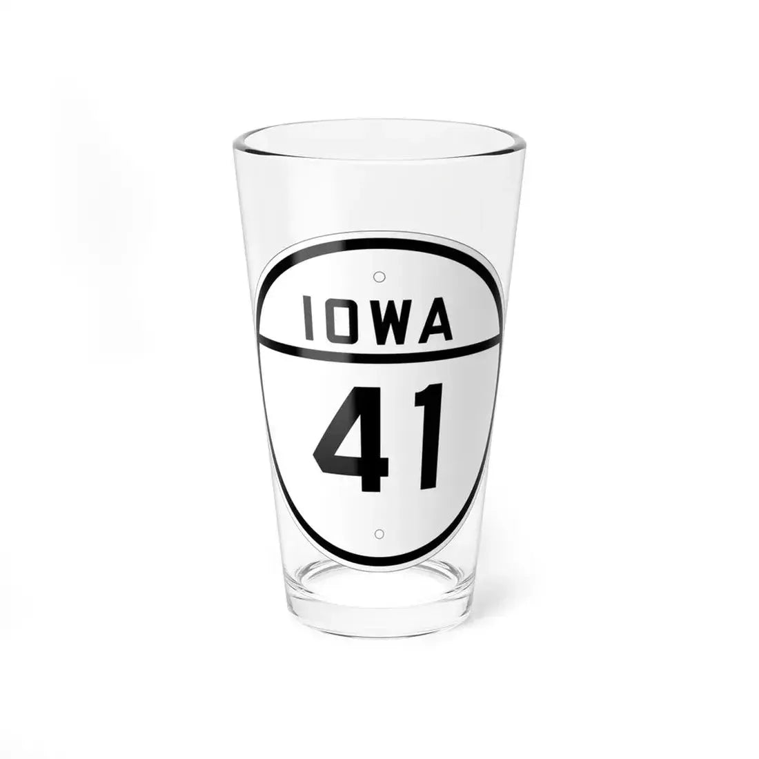 Iowa 41 1926 (Iowa) (Road Sign) Pint Glass 16oz 16oz - Go Mug Yourself