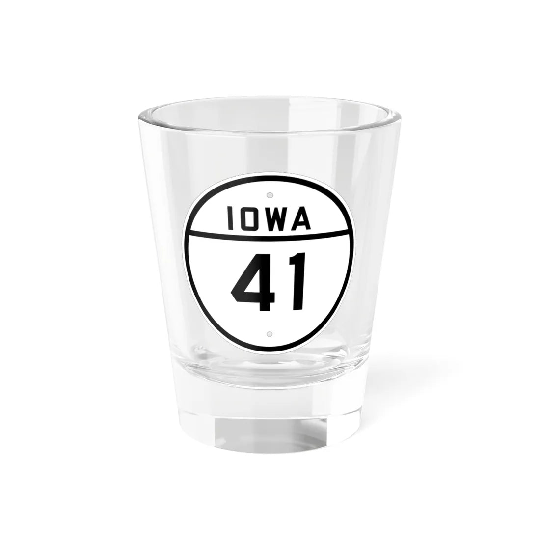 Iowa 41 1926 (Iowa) (Road Sign) Shot Glass 1.5oz 1.5oz - Go Mug Yourself